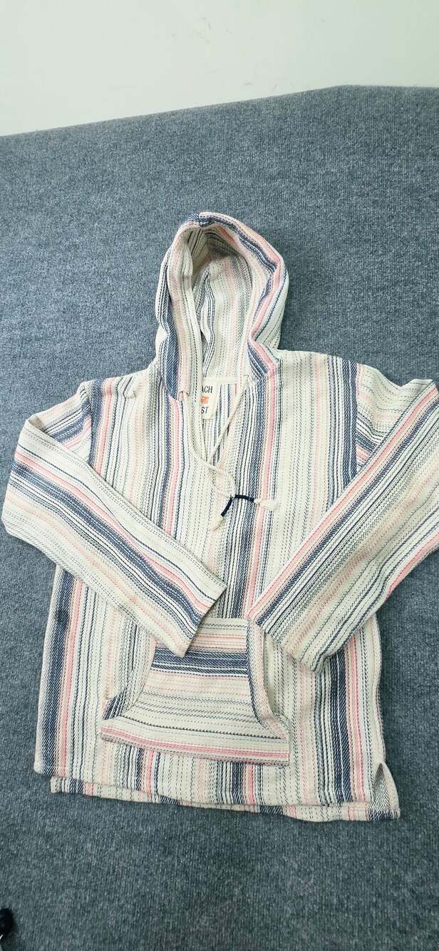 Beach By Exist Striped Baja Pullover Hoodie